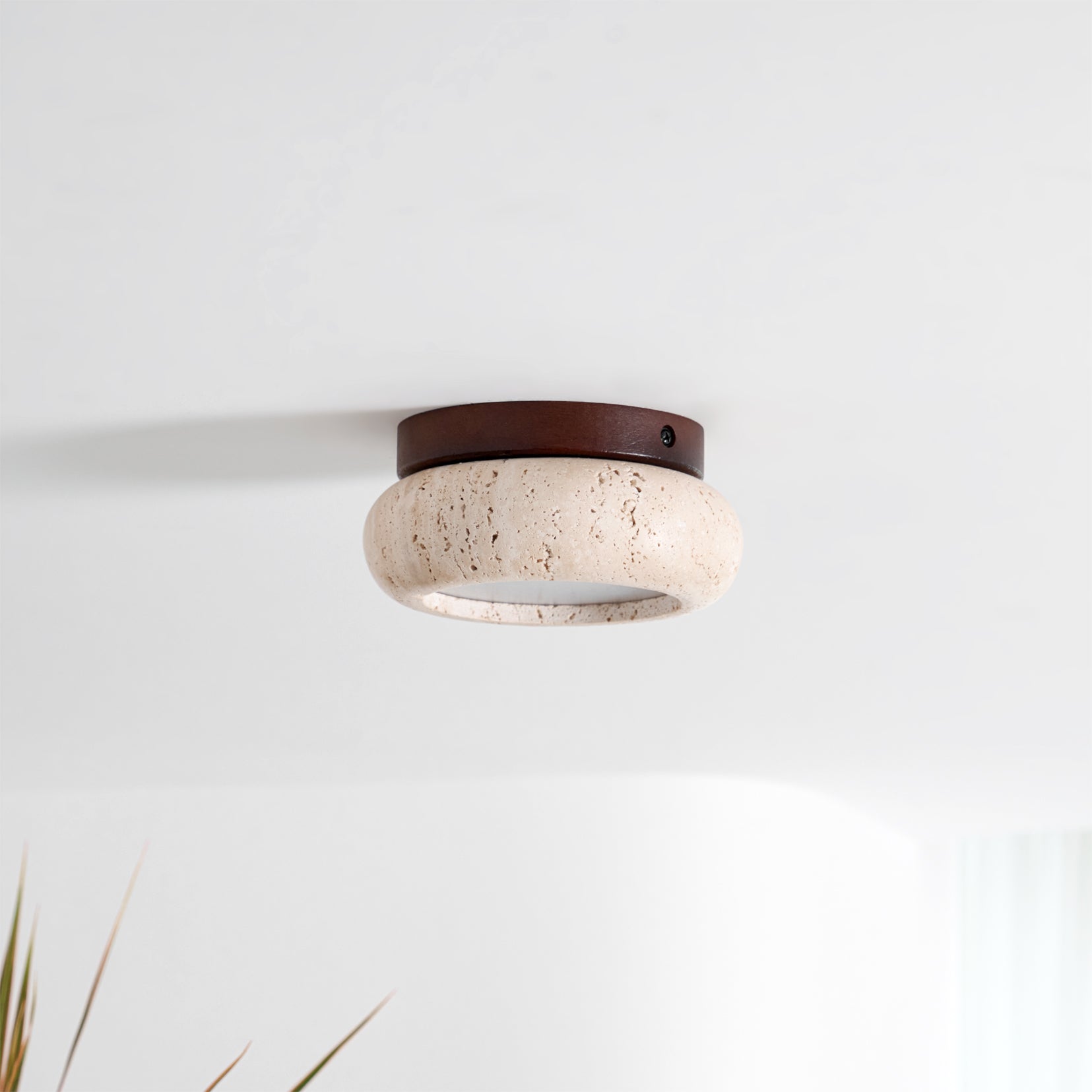 Astra Mini Donut Ceiling Light in Travertine