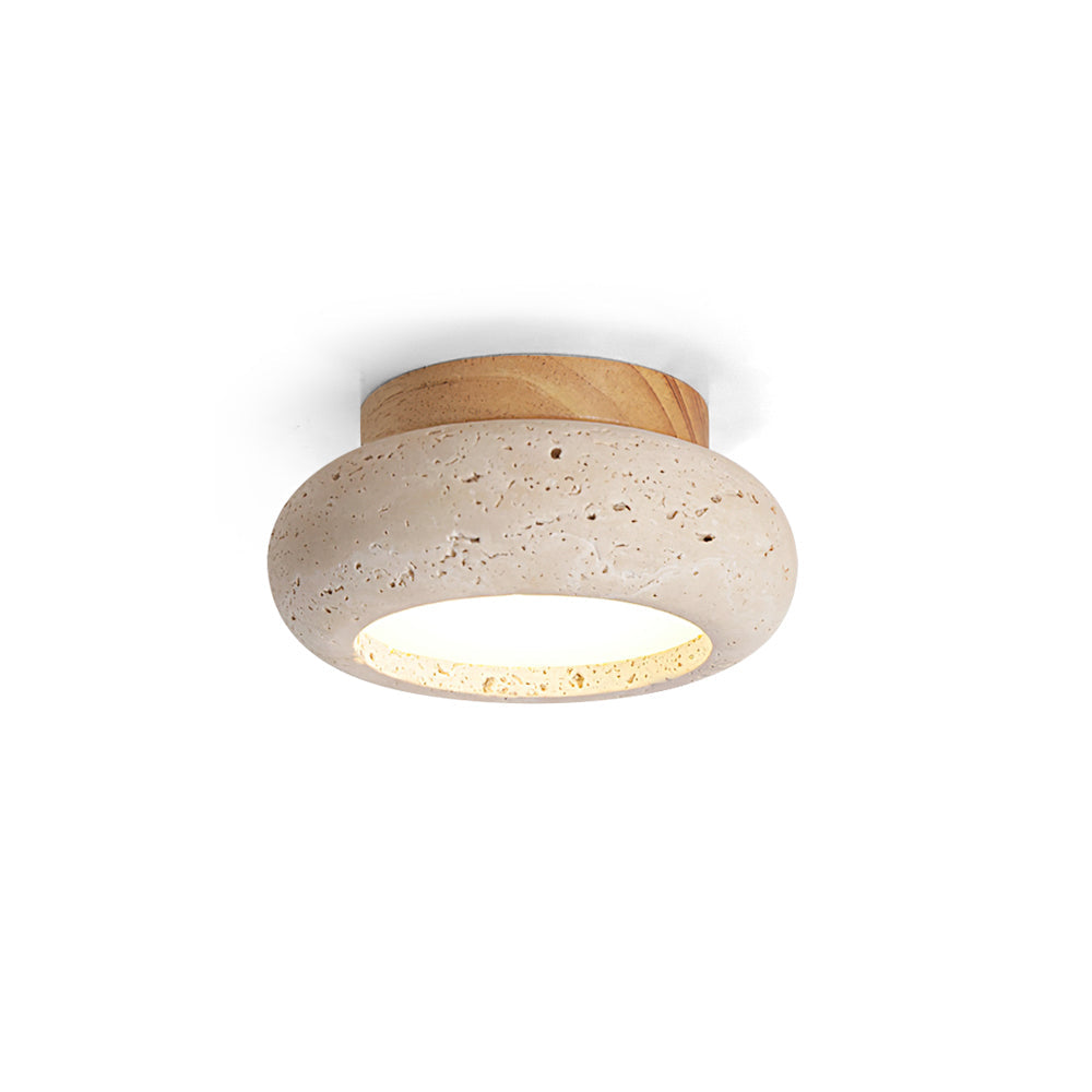 Astra Mini Donut Ceiling Light in Travertine