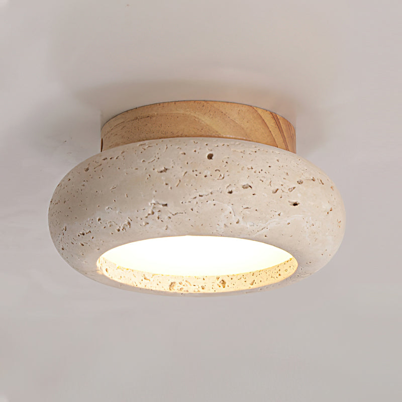 Astra Mini Donut Ceiling Light in Travertine