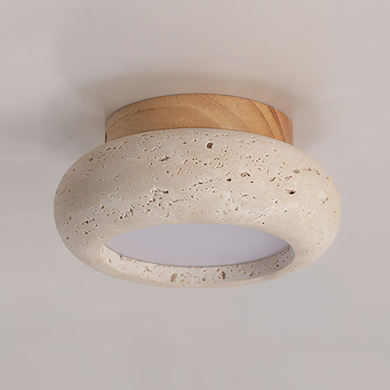 Astra Mini Donut Ceiling Light in Travertine