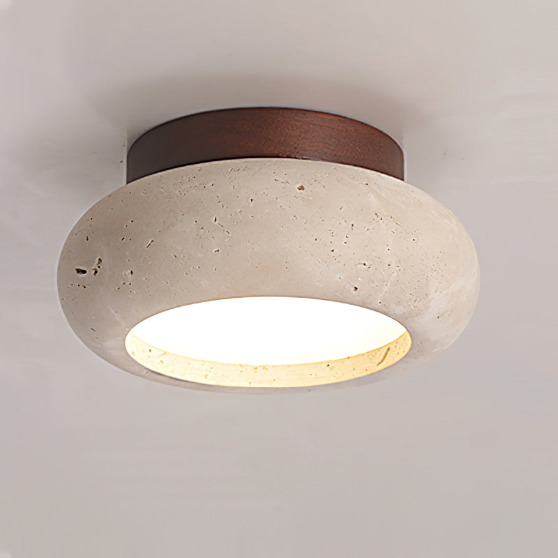 Astra Mini Donut Ceiling Light in Travertine
