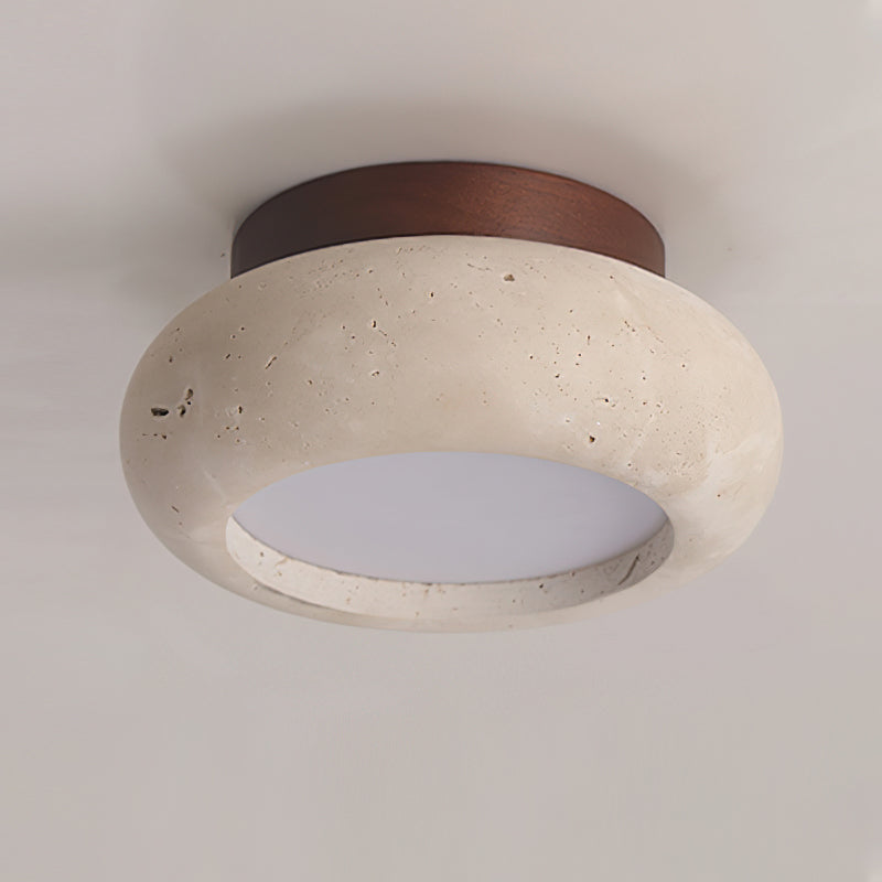 Astra Mini Donut Ceiling Light in Travertine