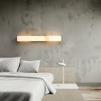 Arcus Wall Lamp Elegant Minimalist Modern Style in Brass and Alabaster