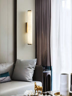 Arcus Wall Lamp Elegant Minimalist Modern Style in Brass and Alabaster