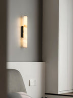 Arcus Wall Lamp Elegant Minimalist Modern Style in Brass and Alabaster
