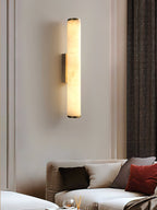 Arcus Wall Lamp Elegant Minimalist Modern Style in Brass and Alabaster