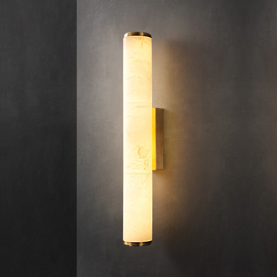 Arcus Wall Lamp Elegant Minimalist Modern Style in Brass and Alabaster