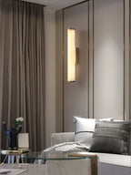 Arcus Wall Lamp Elegant Minimalist Modern Style in Brass and Alabaster