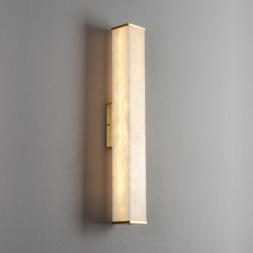 Arcus Wall Lamp Elegant Minimalist Modern Style in Brass and Alabaster