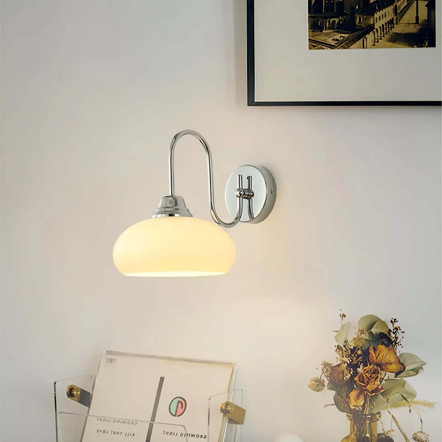 Calypso Bauhaus Curved Glass Wall Lamp