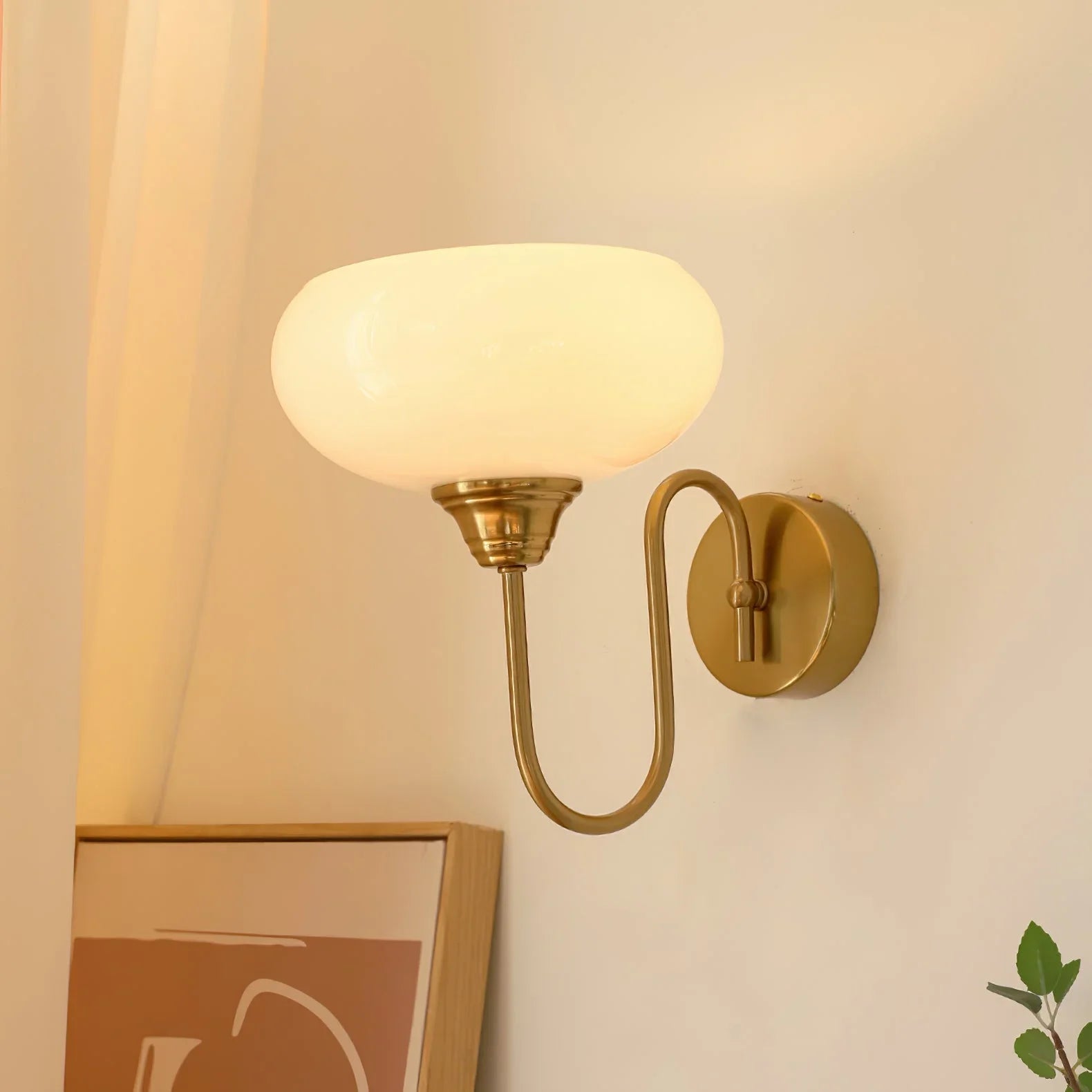 Calypso Bauhaus Curved Glass Wall Lamp