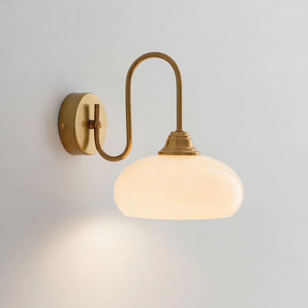 Calypso Bauhaus Curved Glass Wall Lamp