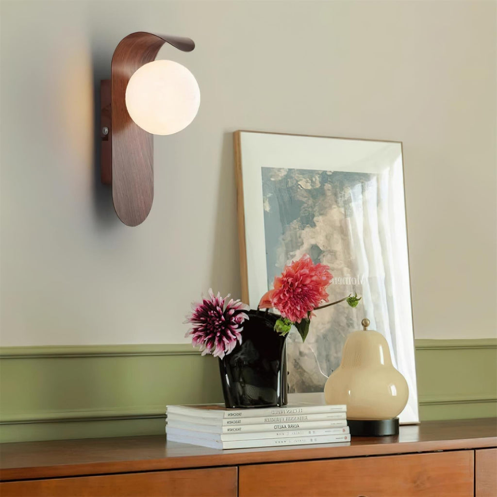 Exuro Indoor Wall Sconce in Wood / Walnut