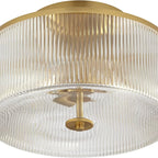 Castor Farmhouse Striped Glass Drum Ceiling Light