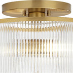 Castor Farmhouse Striped Glass Drum Ceiling Light