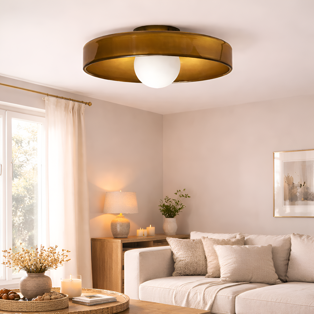 Victor - Scandinavian Design Cream Ceiling Lamp