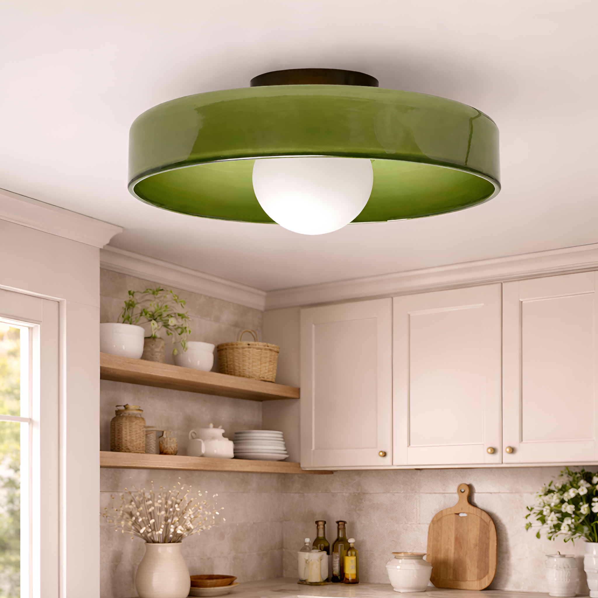 Victor - Scandinavian Design Cream Ceiling Lamp