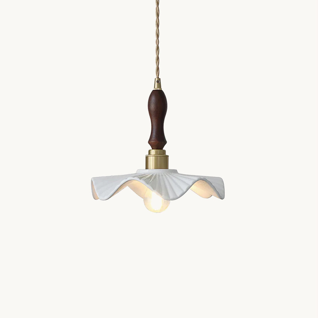 Ceramic Wave Flower Pendant Lamp