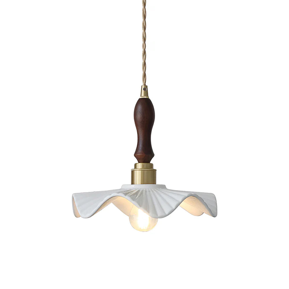 Ceramic Wave Flower Pendant Lamp