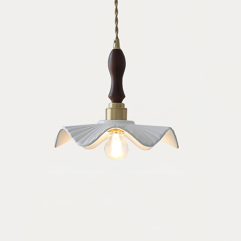 Ceramic Wave Flower Pendant Lamp