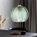 Gaia Boho Tropical Palm Leaf Glass Pendant Light