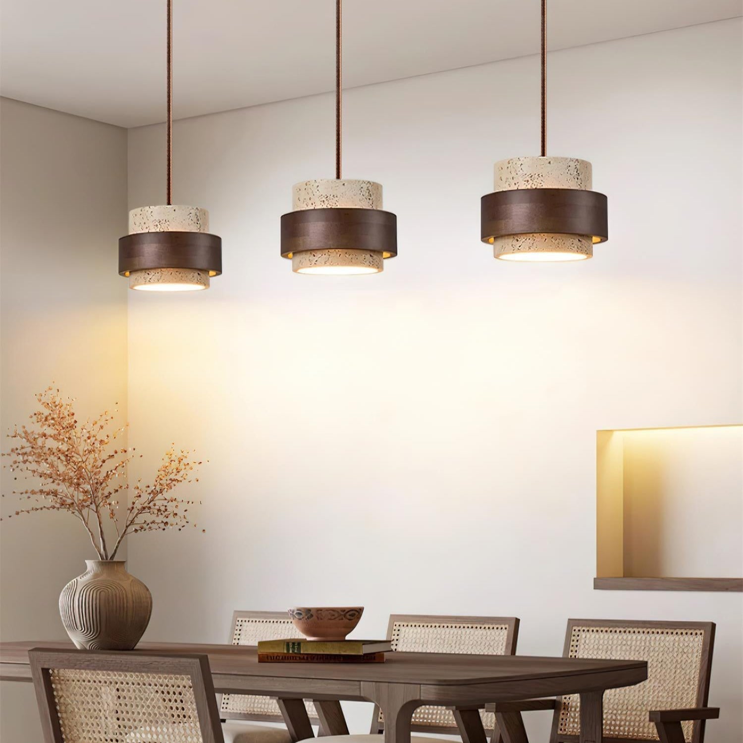 Perra Pendant Light made of Travertine
