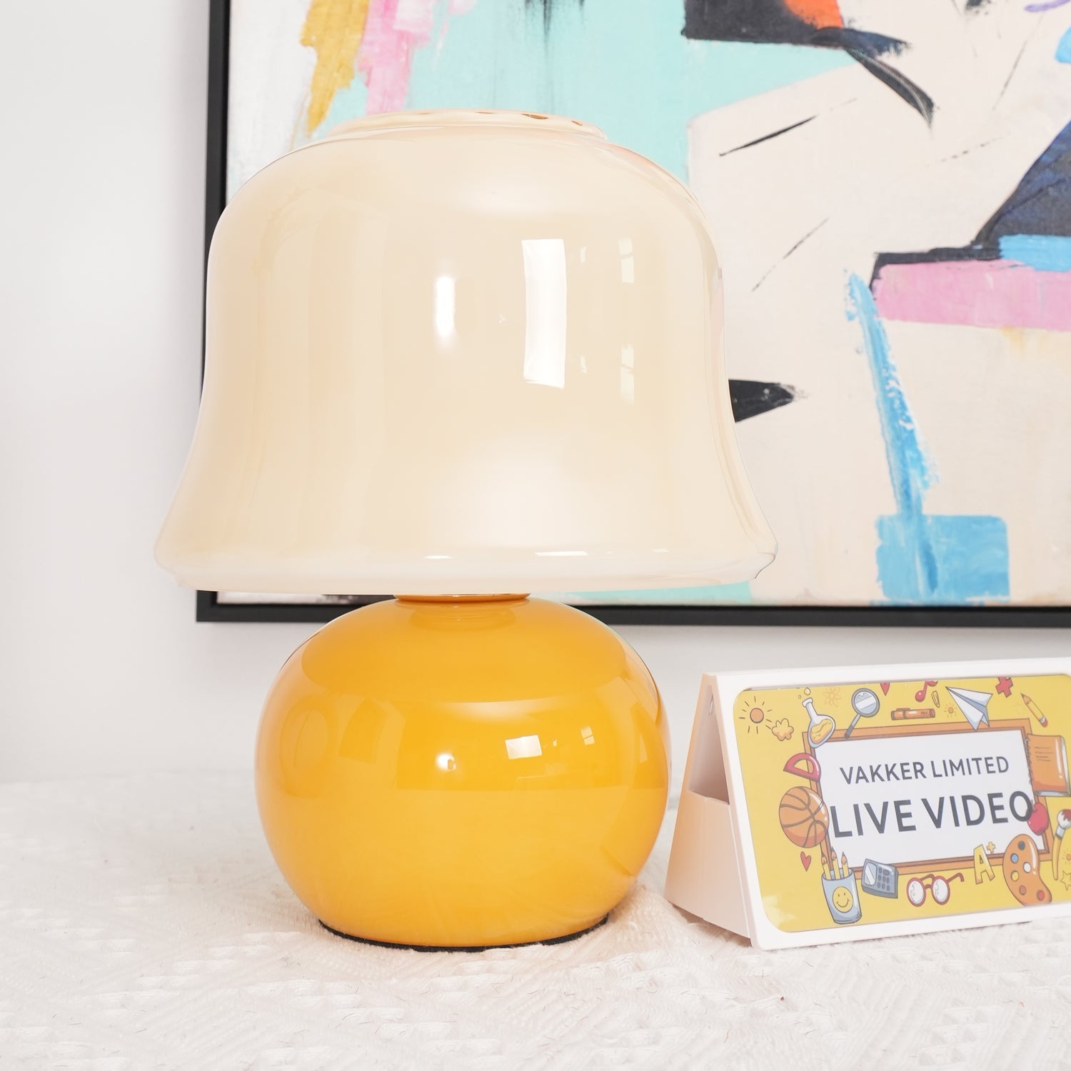 Cream Mushroom Table Lamp