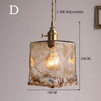 Zina Vintage Geometric Glass Suspension. Brass. Living Room