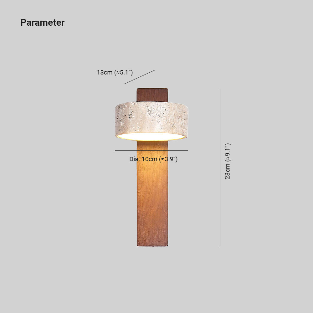 Jovan Wall Light Made of Travertine and Wood