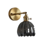Vintage Brass Tulip Glass Wall Sconce 1-Light