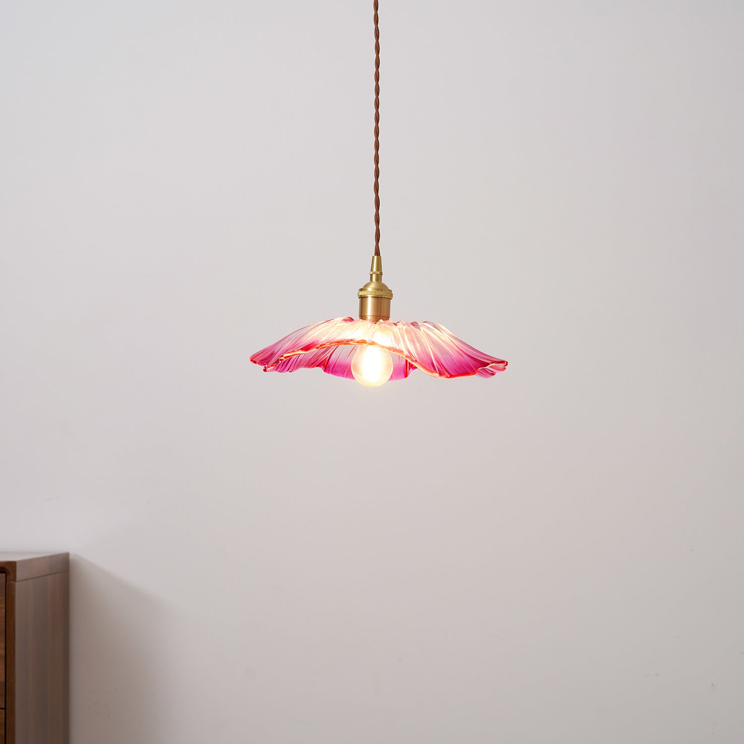 Flower Glass Plug In Pendant Lamp