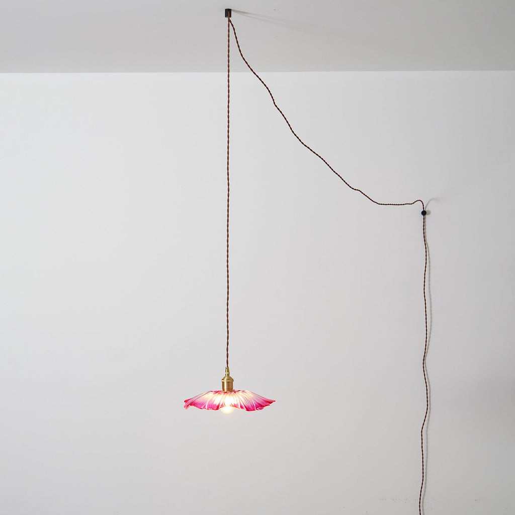 Flower Glass Plug In Pendant Lamp