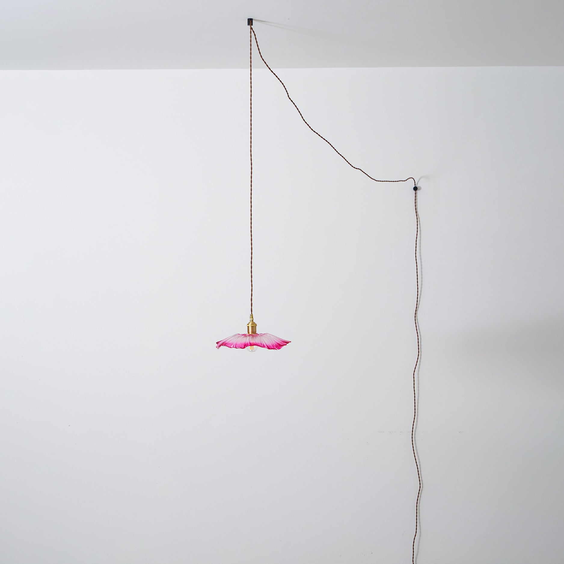 Flower Glass Plug In Pendant Lamp