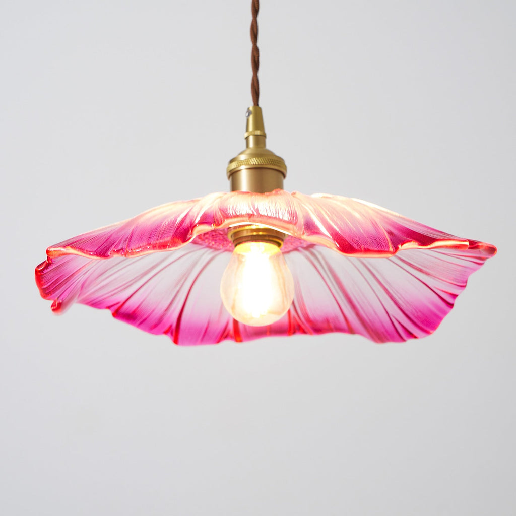 Flower Glass Plug In Pendant Lamp