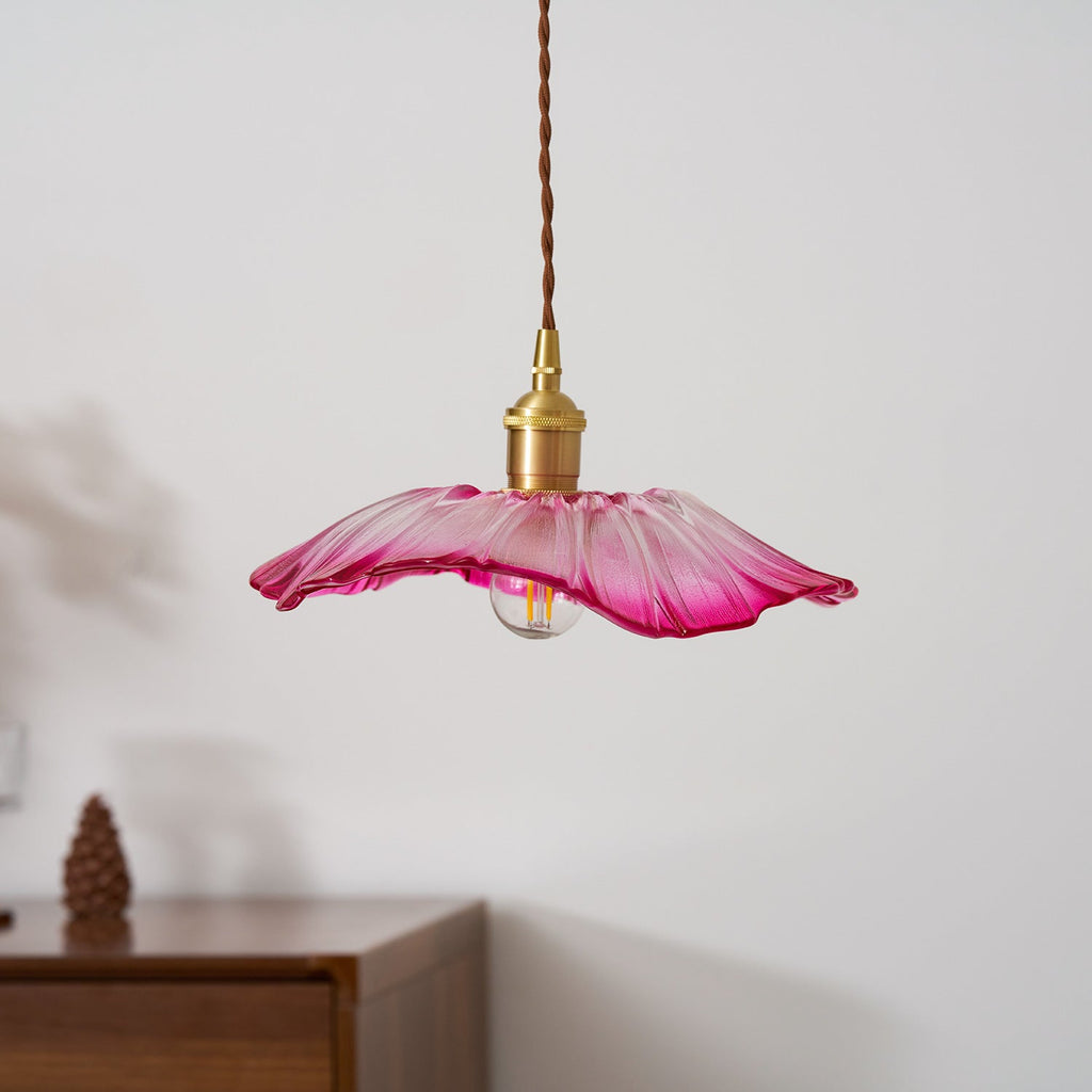 Flower Glass Plug In Pendant Lamp