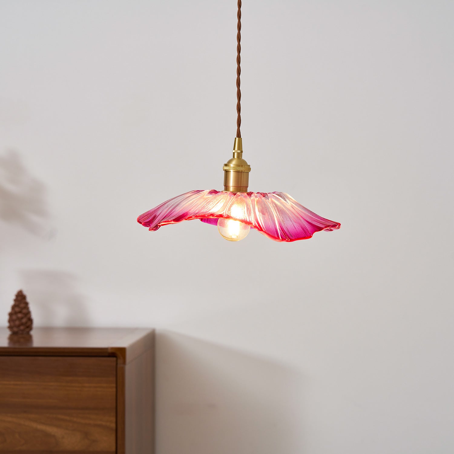 Flower Glass Plug In Pendant Lamp
