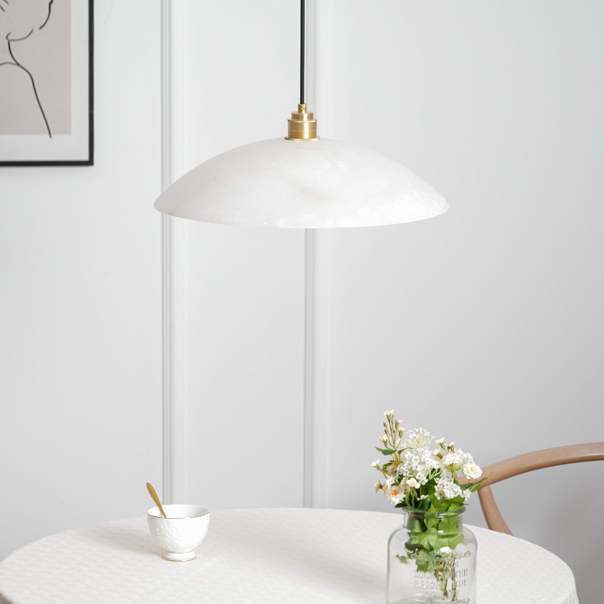 Dome Alabaster Pendant Light