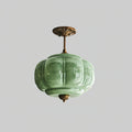 Eldio Semi-Recessed Ceiling Lamp in Green Glass