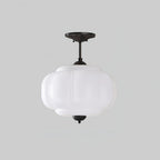 Eldio Semi-Recessed Ceiling Lamp in Green Glass