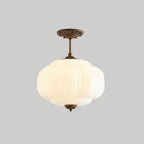 Eldio Green Glass Semi Flush Mount Light