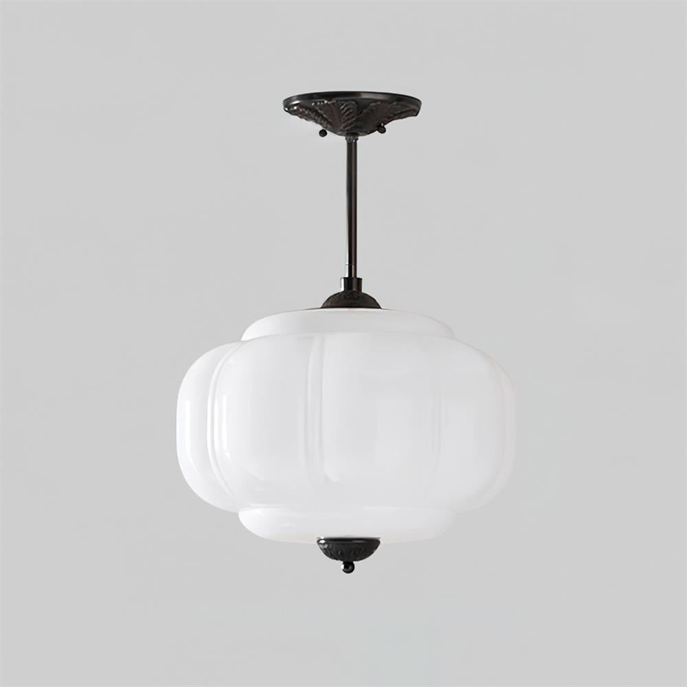 Eldio Semi-Recessed Ceiling Lamp in Green Glass