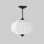 Eldio Semi-Recessed Ceiling Lamp in Green Glass
