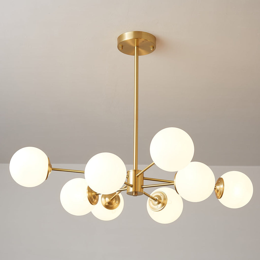 Elysium Brass Frosted Balls Chandelier