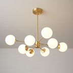 Elysium Brass Frosted Balls Chandelier