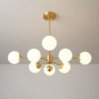 Elysium Brass Frosted Balls Chandelier