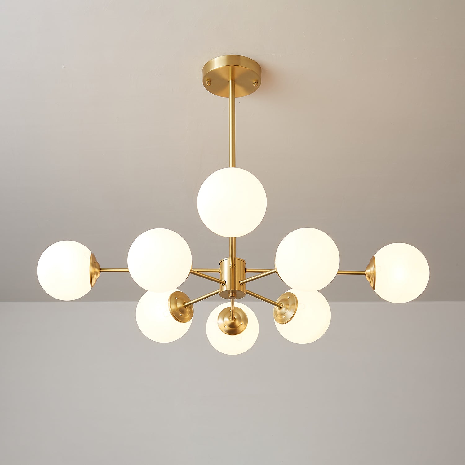 Elysium Brass Frosted Balls Chandelier