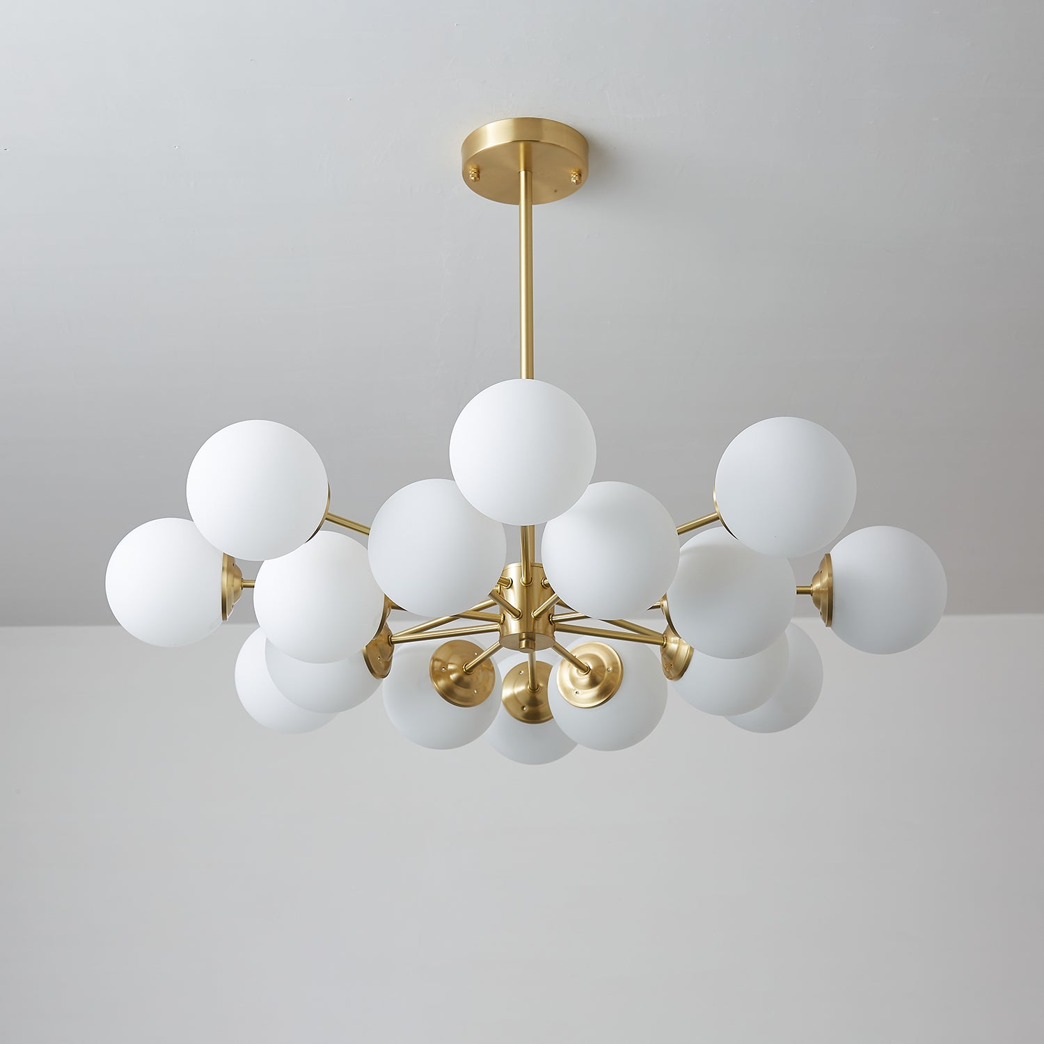Elysium Brass Frosted Balls Chandelier