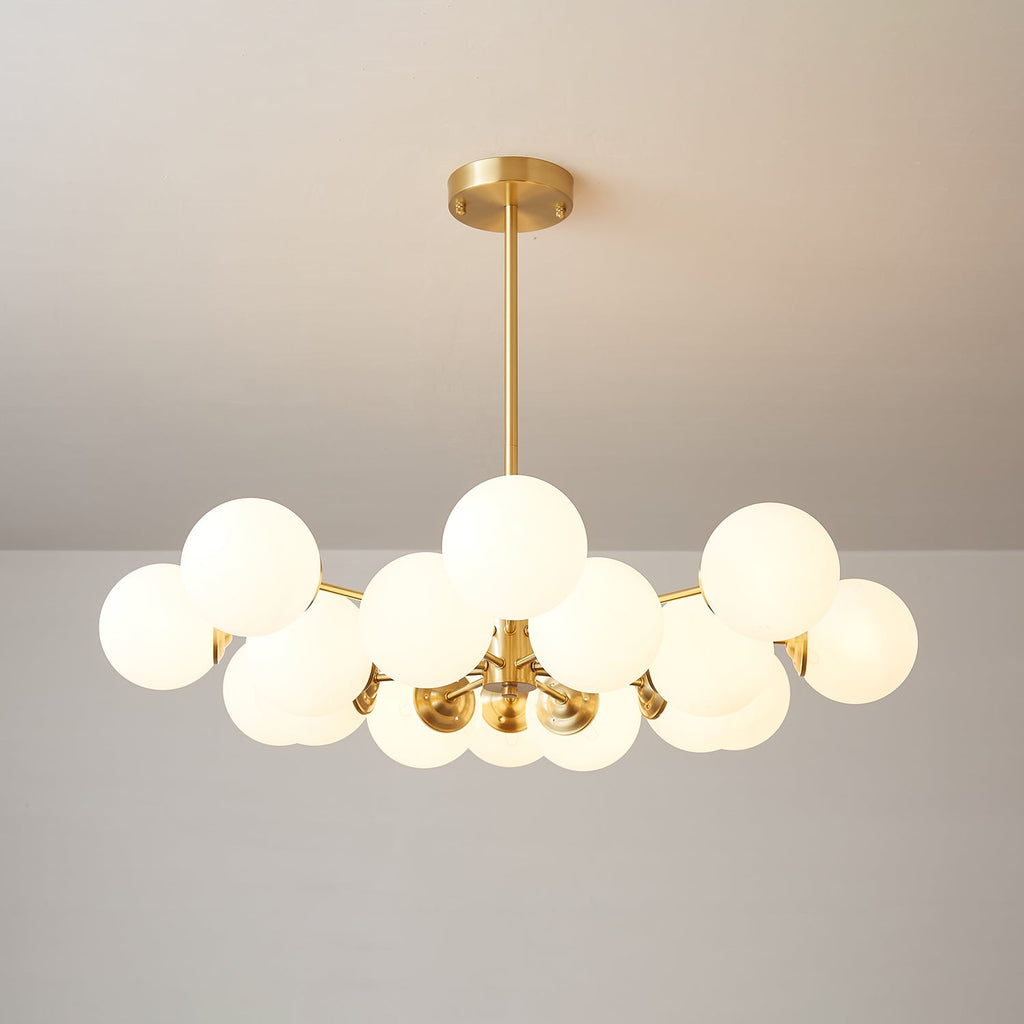 Elysium Brass Frosted Balls Chandelier