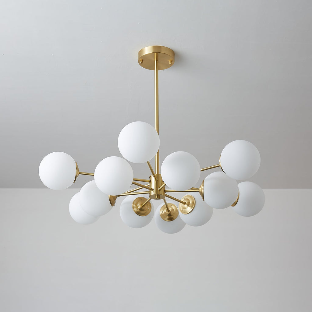 Elysium Brass Frosted Balls Chandelier