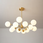 Elysium Brass Frosted Balls Chandelier